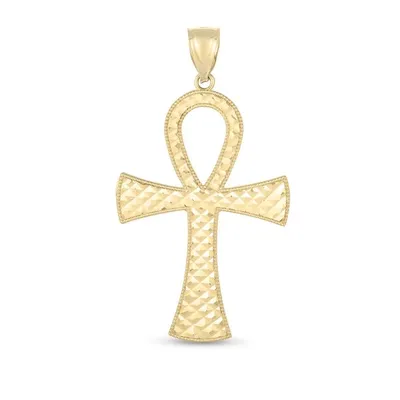 14K Gold Ankh Cross Pendant