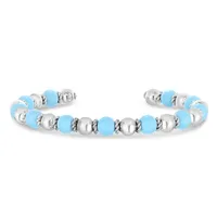 Turquoise Bead Italian Cable Cuff