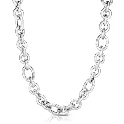 Sterling Silver Italian Cable Bold Link Necklace