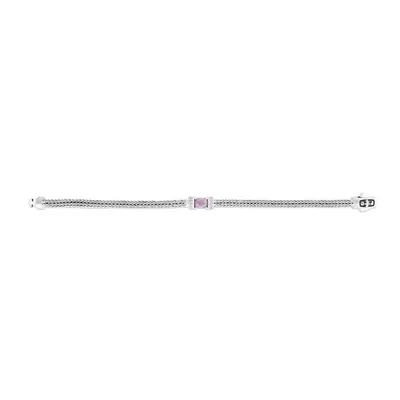 Woven Sterling Silver Amethyst Bracelet