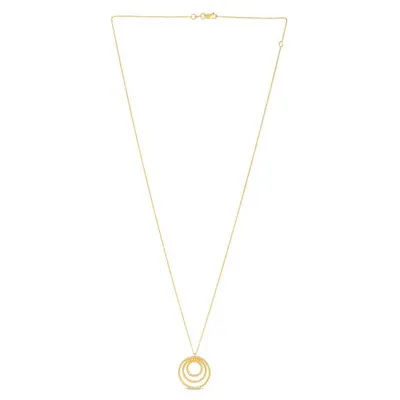 14K Diamond Cable Circle Pendant