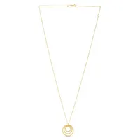 14K Diamond Cable Circle Pendant