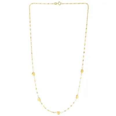 14K Heart Station Necklace