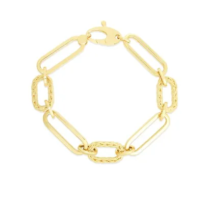 14K Gold Woven Paperclip Bracelet