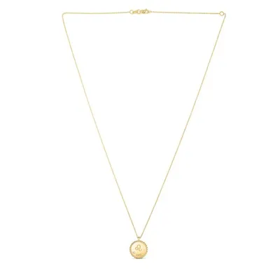 14K Gold Leo Pendant Necklace