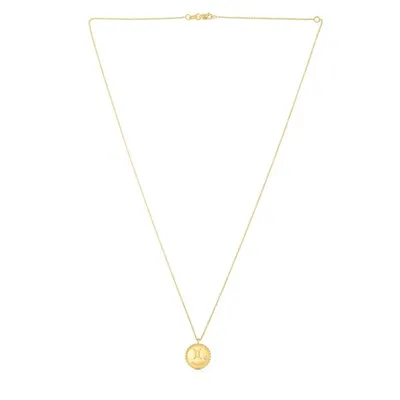 14K Gold Gemini Pendant Necklace