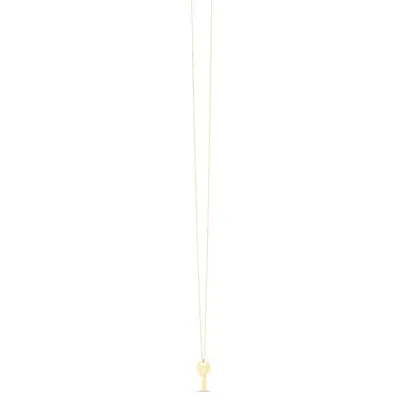 14K Gold Heart Key Necklace