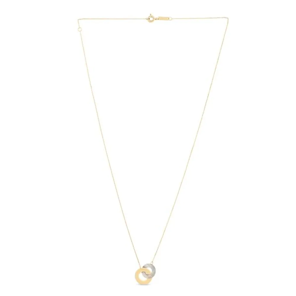 14K Gold & Mother of Pearl Circles Necklace