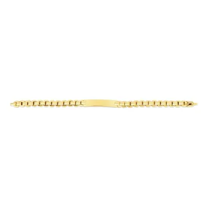 14K Round Box ID Bracelet