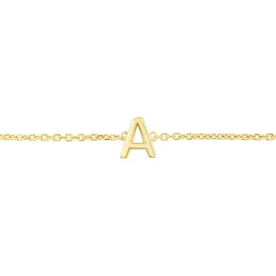 Letter R Bracelet in 14k Gold