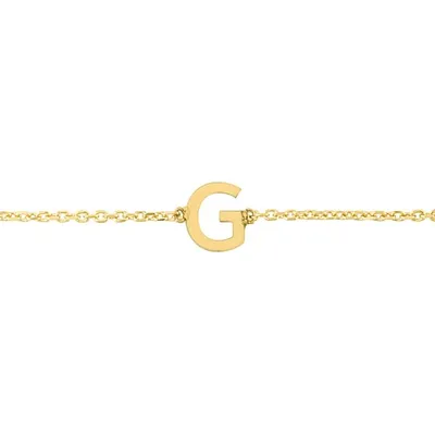 14K Mini Initial Bracelet