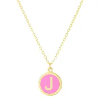 14K Enamel J Initial Bracelet