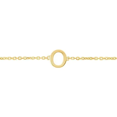 14K Mini Initial O Bracelet