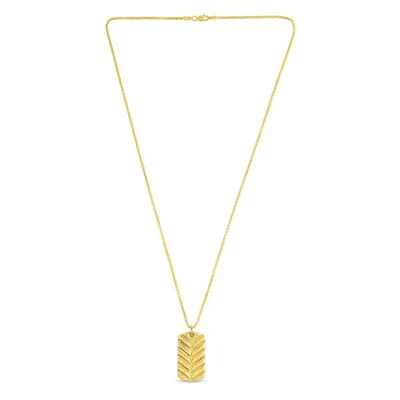 14K Gold Dog Tag Necklace