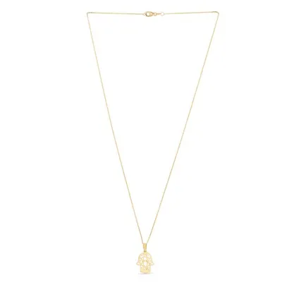 14K Gold Beaded Cross Necklace