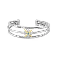 Constellation Cable Cuff 18K Gold & Blue Topaz