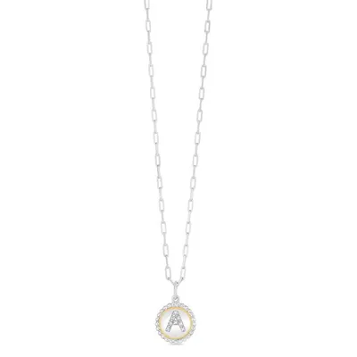 Silver-18K Popcorn Initials Letter A Necklace