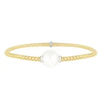 14K Gold Popcorn Stretch Pearl Bracelet