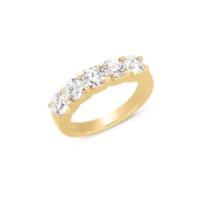 Diamond Ring Five Stone Band