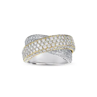 Two Tone Diamond Pave Band