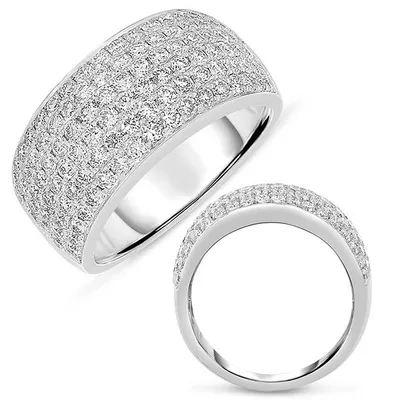 White Gold Pave Band 9.5mm Wide