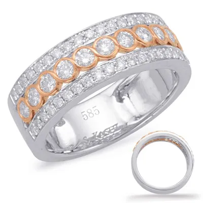 Rose & White Diamond Fashion Ring