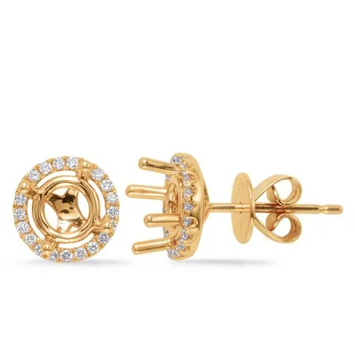 Gold Four Prong Earring Setting