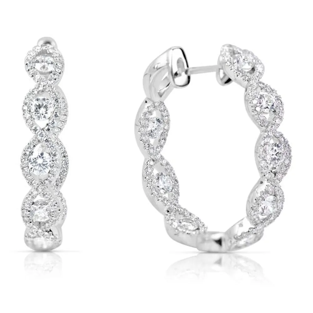 Inside Out Diamond Hoop Earring