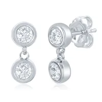 White Gold Two Stone Earring