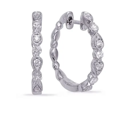 Platinum Diamond Hoop Earring