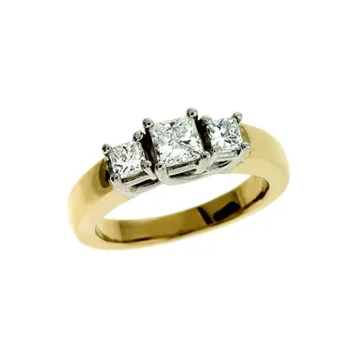 Yellow & White Gold Three Stone Ring