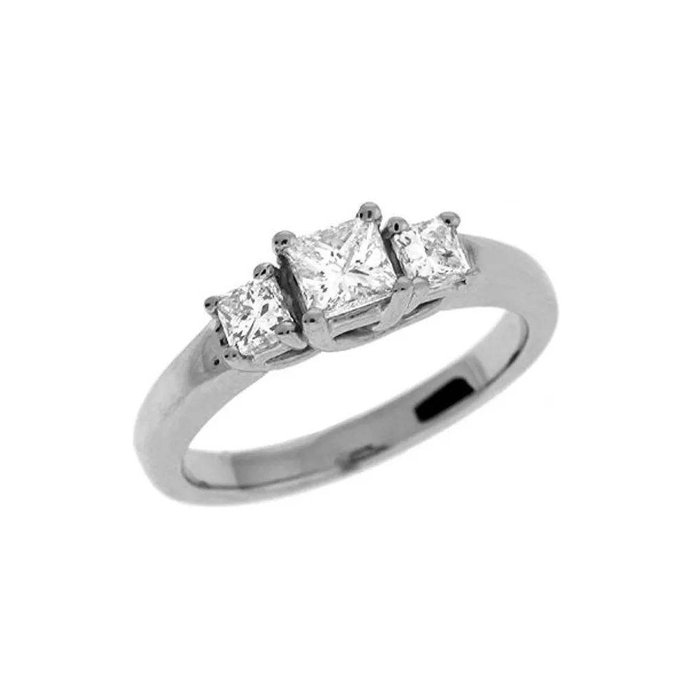 Three Stone White Gold Ring