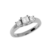 Three Stone White Gold Ring