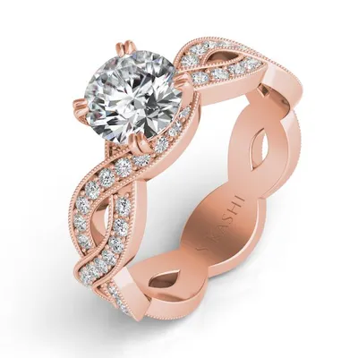 Rose Gold Pave Engagement Ring