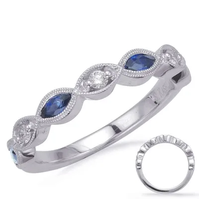 White Gold Sapp & Dia RIng