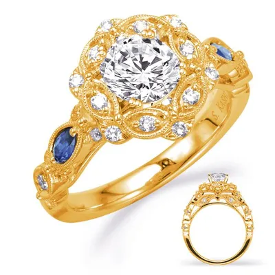 Gold Sapp & Dia Engagement Ring