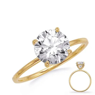 Gold Engagement Ring 1ct Round