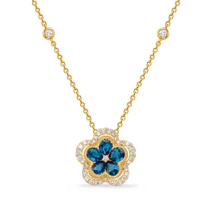 Gold Diamond & Sapphire Necklace