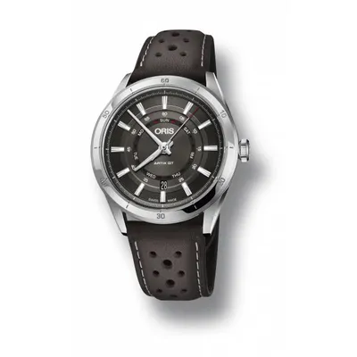 Oris Artix GT Day Date, Leather strap with grey dial