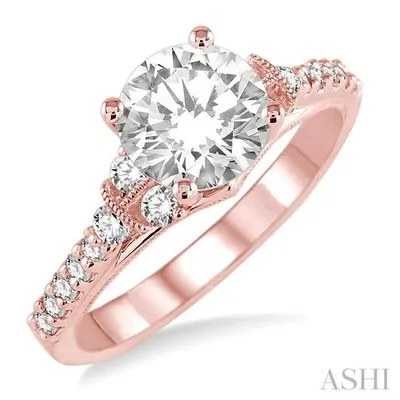 3/8 Ctw Diamond Semi-Mount Engagement Ring in 14K Rose Gold