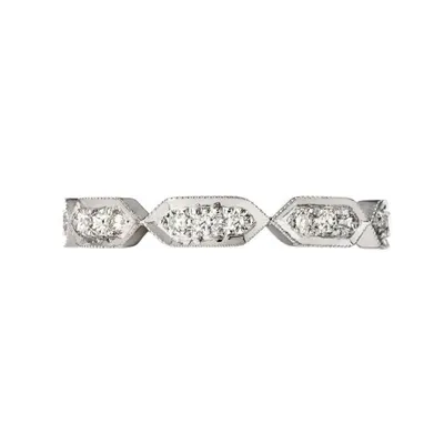 The Deco Ring with White Diamonds in White Gold