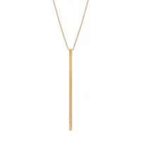 The Dunes Bar Necklace with White Diamonds in Brushed Rose Gold