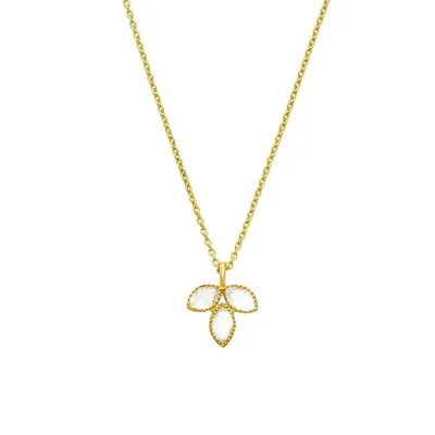 The Lilah Necklace with White Diamonds in Yellow Gold