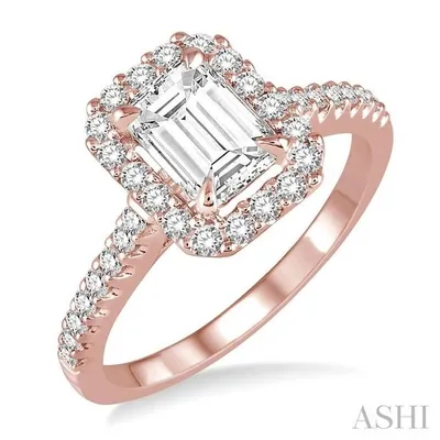 3/8 Ctw Round Cut Diamond Semi-Mount Engagement Ring in 14K Rose Gold