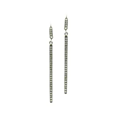 The Alice Earrings with White diamonds in White Gold and Black Rhodium