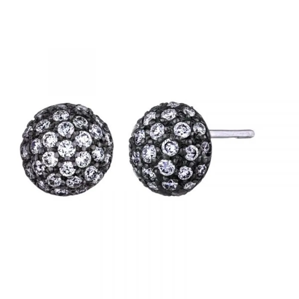 Disco Earrings in White Gold and Black Rhodium