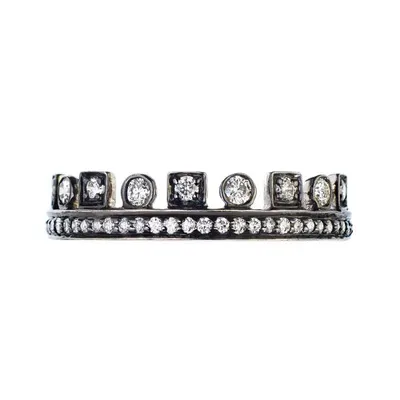 The Crown Band in Black Gold and White Diamonds