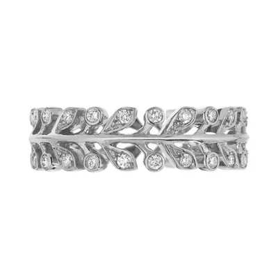 The Laurel with White Diamonds in White Gold