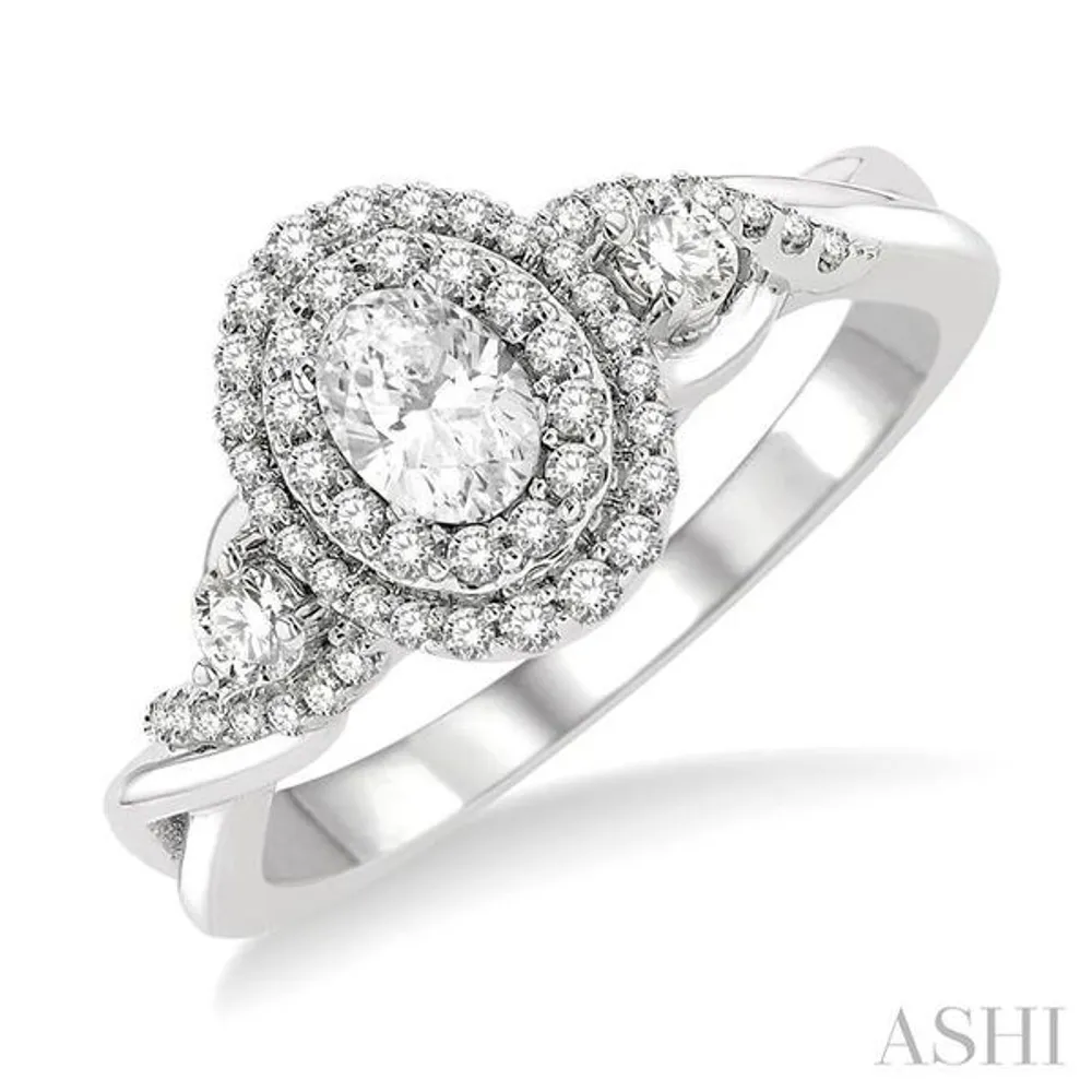 Petite Twist Diamond Engagement Ring in 14k White Gold (1/10 ct. tw.)