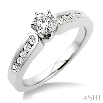 1/3 Ctw Diamond Semi-Mount Engagement Ring in 14K White Gold